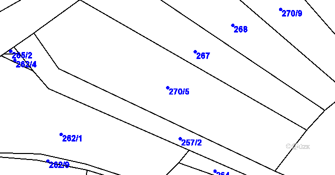 Parcela st. 270/5 v KÚ Bohušovice nad Ohří, Katastrální mapa