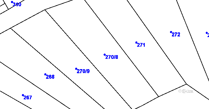 Parcela st. 270/8 v KÚ Bohušovice nad Ohří, Katastrální mapa