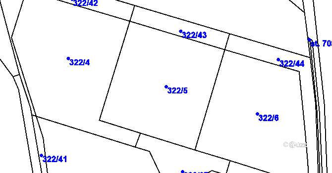 Parcela st. 322/5 v KÚ Bohušovice nad Ohří, Katastrální mapa