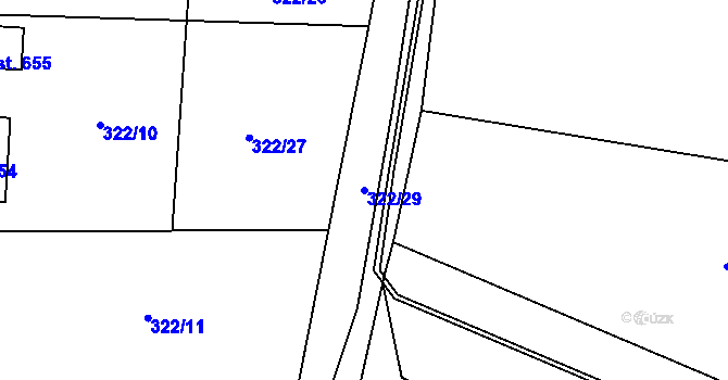 Parcela st. 322/29 v KÚ Bohušovice nad Ohří, Katastrální mapa