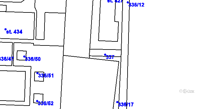 Parcela st. 337 v KÚ Bohušovice nad Ohří, Katastrální mapa