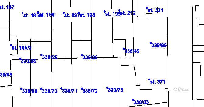 Parcela st. 338/29 v KÚ Bohušovice nad Ohří, Katastrální mapa
