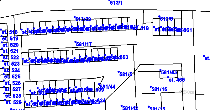 Parcela st. 652 v KÚ Bohušovice nad Ohří, Katastrální mapa