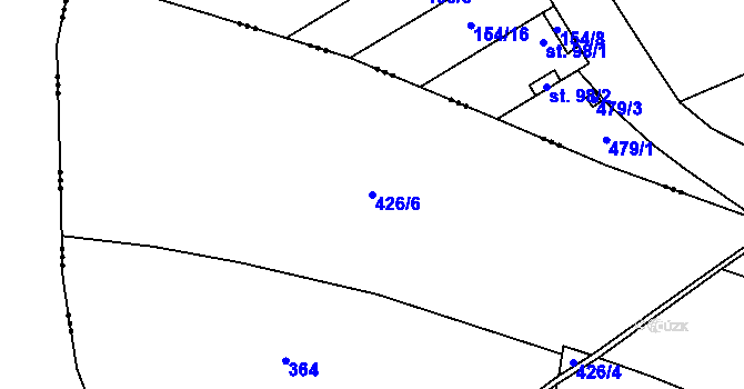 Parcela st. 426/6 v KÚ Bohušovice nad Ohří, Katastrální mapa