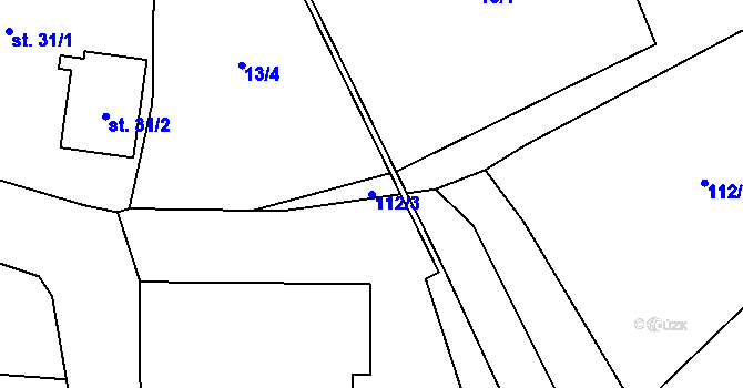 Parcela st. 112/3 v KÚ Bohušovice nad Ohří, Katastrální mapa