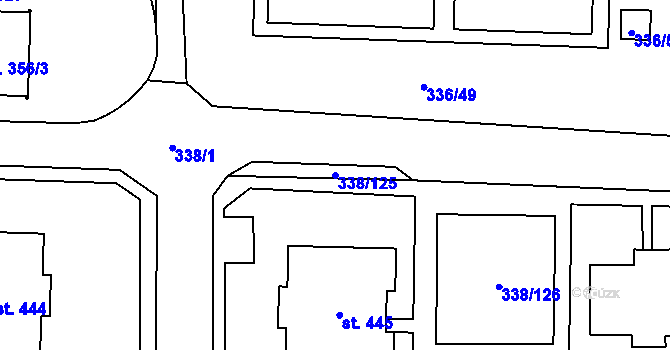 Parcela st. 338/125 v KÚ Bohušovice nad Ohří, Katastrální mapa