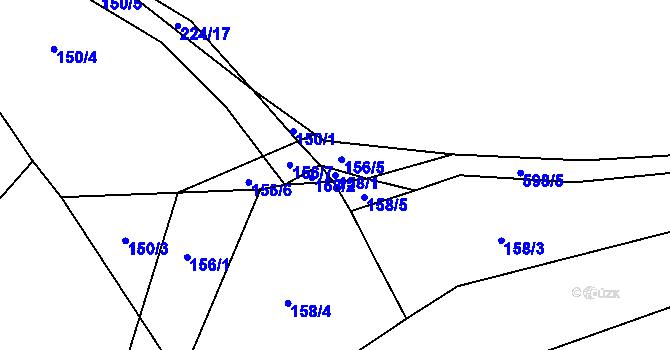 Parcela st. 158/1 v KÚ Bohušovice nad Ohří, Katastrální mapa