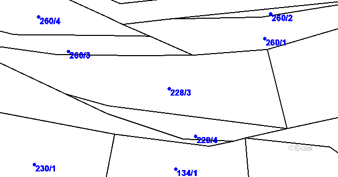 Parcela st. 228/3 v KÚ Bohušovice nad Ohří, Katastrální mapa