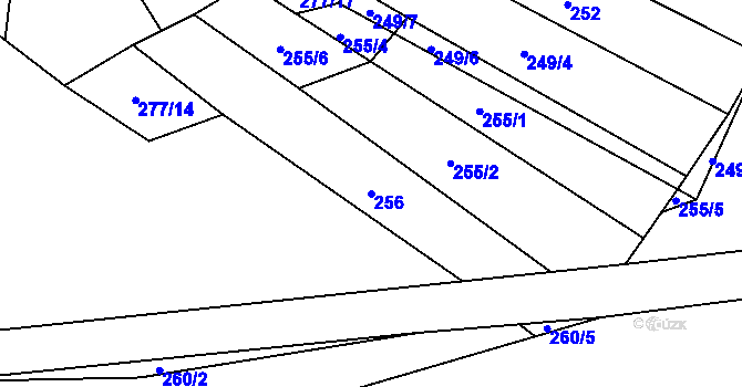 Parcela st. 256 v KÚ Bohušovice nad Ohří, Katastrální mapa