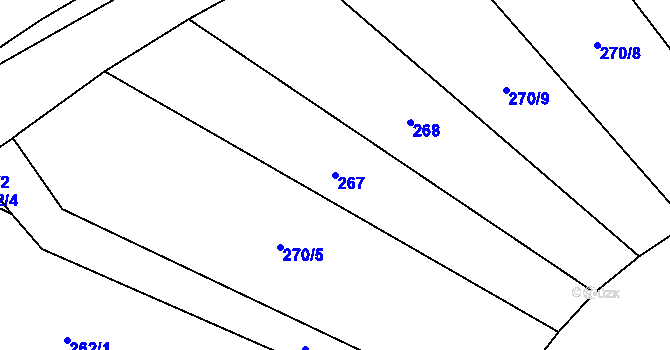 Parcela st. 267 v KÚ Bohušovice nad Ohří, Katastrální mapa