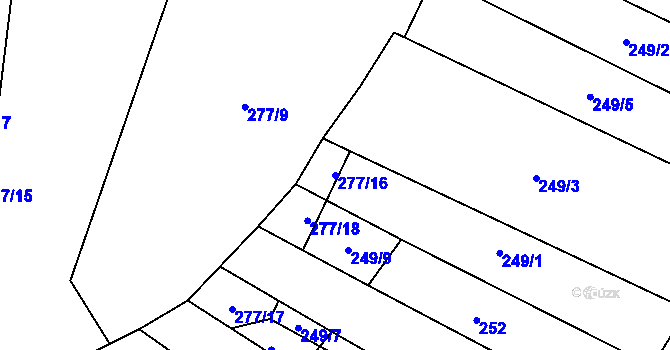 Parcela st. 277/16 v KÚ Bohušovice nad Ohří, Katastrální mapa