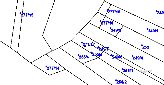 Parcela st. 277/17 v KÚ Bohušovice nad Ohří, Katastrální mapa