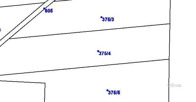 Parcela st. 375/4 v KÚ Bohušovice nad Ohří, Katastrální mapa
