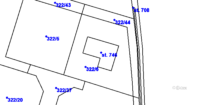 Parcela st. 746 v KÚ Bohušovice nad Ohří, Katastrální mapa
