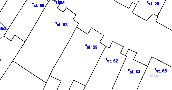 Parcela st. 59 v KÚ Bohutice, Katastrální mapa