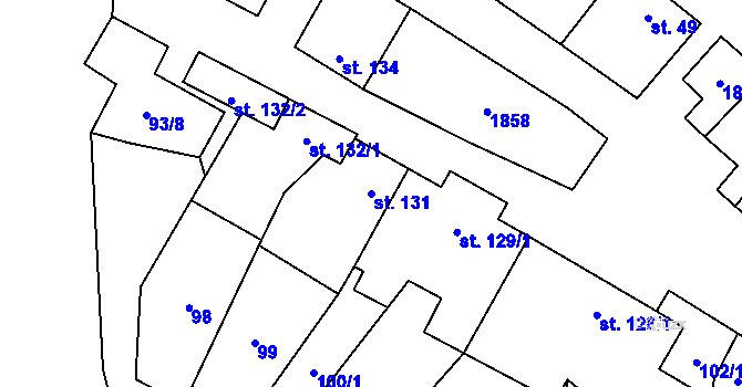 Parcela st. 131 v KÚ Bohutice, Katastrální mapa