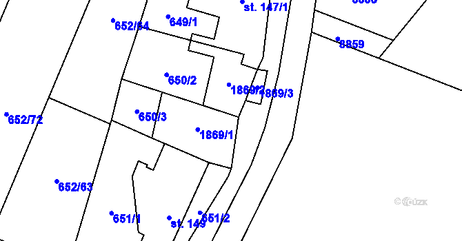 Parcela st. 148 v KÚ Bohutice, Katastrální mapa