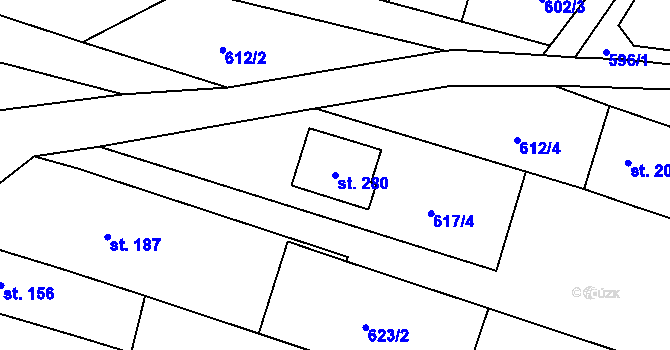 Parcela st. 280 v KÚ Bohutice, Katastrální mapa