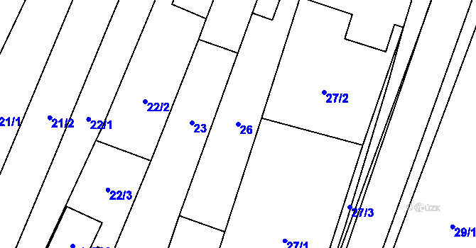 Parcela st. 26 v KÚ Bohutice, Katastrální mapa