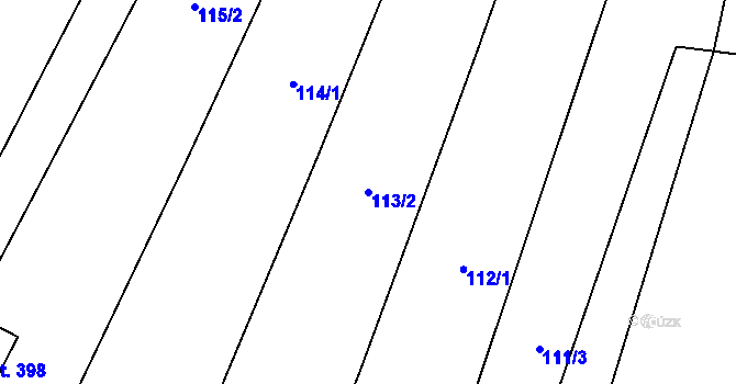 Parcela st. 113/2 v KÚ Bohutice, Katastrální mapa