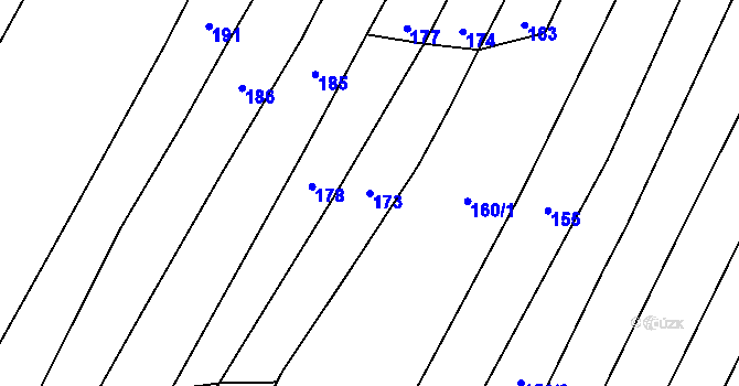 Parcela st. 173 v KÚ Bohutice, Katastrální mapa