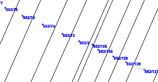 Parcela st. 652/3 v KÚ Bohutice, Katastrální mapa