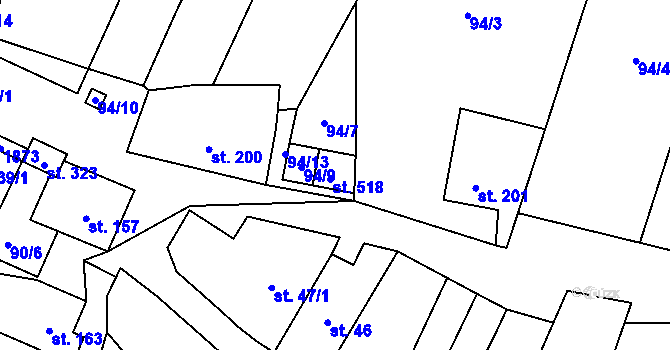 Parcela st. 94/12 v KÚ Bohutice, Katastrální mapa