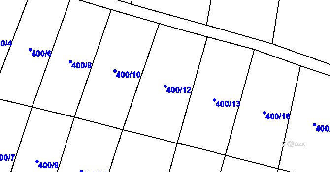 Parcela st. 400/12 v KÚ Bohutice, Katastrální mapa