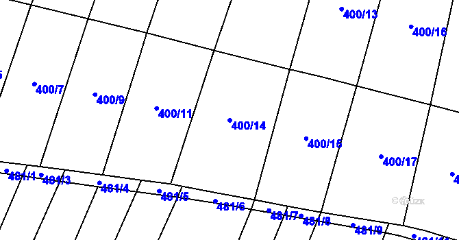 Parcela st. 400/14 v KÚ Bohutice, Katastrální mapa