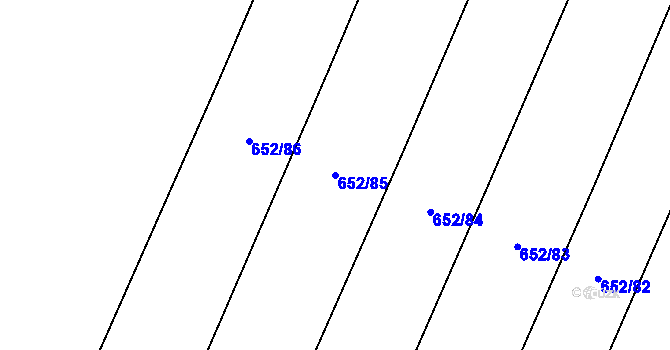 Parcela st. 652/85 v KÚ Bohutice, Katastrální mapa