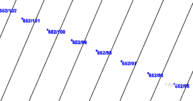 Parcela st. 652/98 v KÚ Bohutice, Katastrální mapa