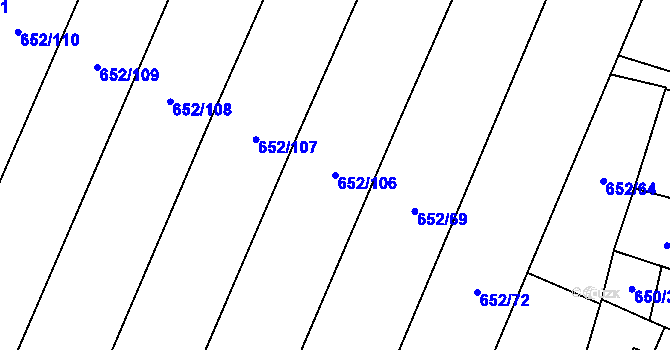 Parcela st. 652/106 v KÚ Bohutice, Katastrální mapa