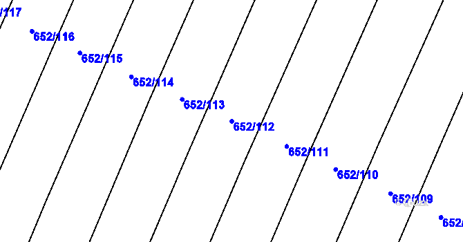 Parcela st. 652/112 v KÚ Bohutice, Katastrální mapa