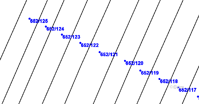 Parcela st. 652/121 v KÚ Bohutice, Katastrální mapa