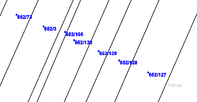Parcela st. 652/129 v KÚ Bohutice, Katastrální mapa