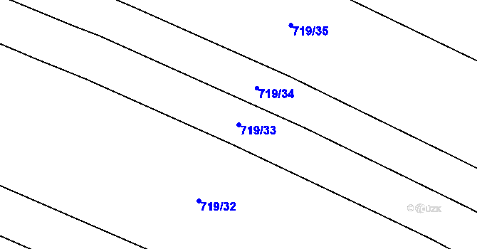 Parcela st. 719/33 v KÚ Bohutice, Katastrální mapa