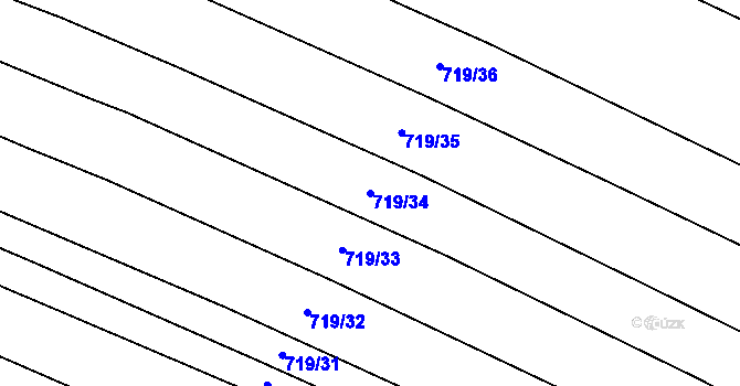 Parcela st. 719/34 v KÚ Bohutice, Katastrální mapa