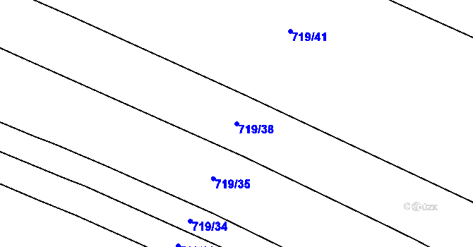 Parcela st. 719/38 v KÚ Bohutice, Katastrální mapa