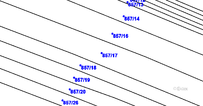 Parcela st. 857/17 v KÚ Bohutice, Katastrální mapa