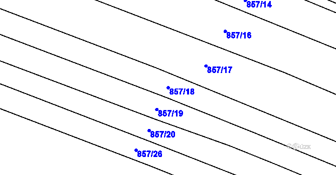 Parcela st. 857/18 v KÚ Bohutice, Katastrální mapa
