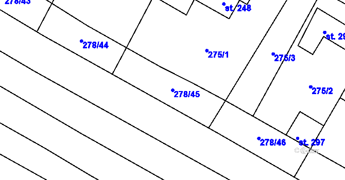 Parcela st. 278/45 v KÚ Bohutice, Katastrální mapa
