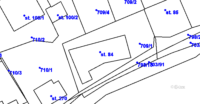 Parcela st. 84 v KÚ Bohutín, Katastrální mapa