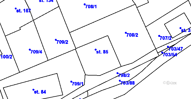 Parcela st. 85 v KÚ Bohutín, Katastrální mapa