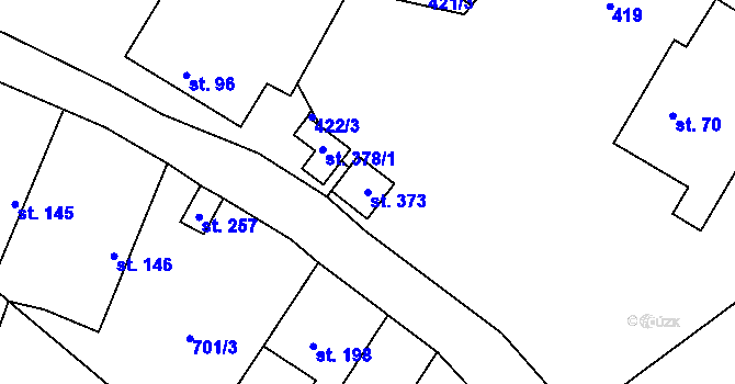 Parcela st. 373 v KÚ Bohutín, Katastrální mapa