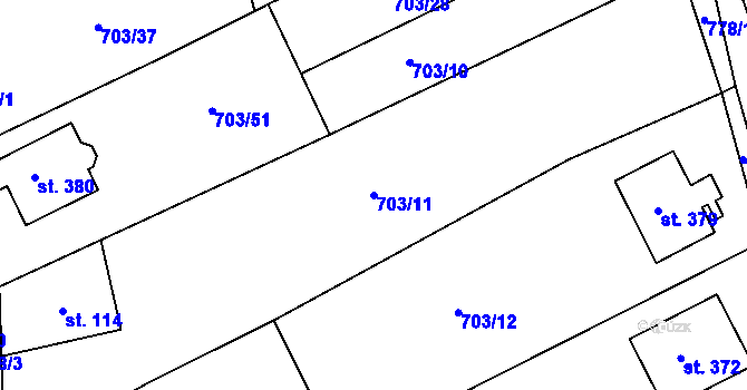 Parcela st. 703/11 v KÚ Bohutín, Katastrální mapa