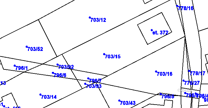 Parcela st. 703/15 v KÚ Bohutín, Katastrální mapa