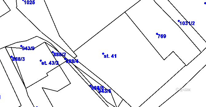 Parcela st. 41 v KÚ Tisová u Bohutína, Katastrální mapa