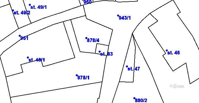 Parcela st. 83 v KÚ Tisová u Bohutína, Katastrální mapa