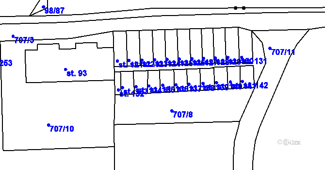 Parcela st. 136 v KÚ Tisová u Bohutína, Katastrální mapa
