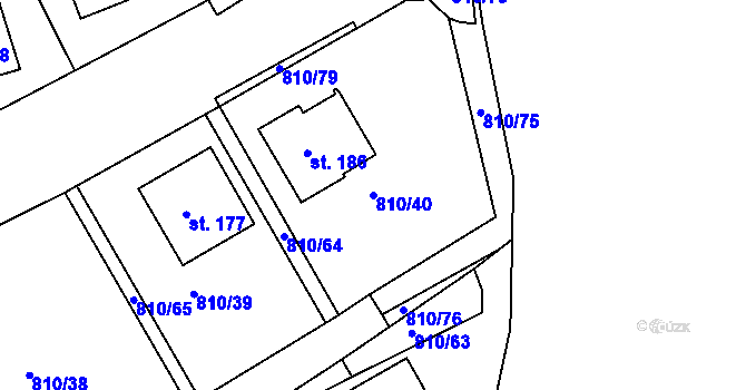Parcela st. 810/40 v KÚ Tisová u Bohutína, Katastrální mapa
